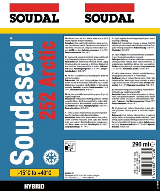 SOUDASEAL 252 ARCTIC VALKOINEN 290ML EC1+  (12 KPL)